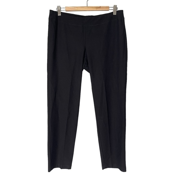Eileen Fisher Straight Leg Pull On Textured Stretch Knit Pants - Picture 1 of 11